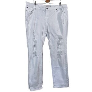 torrid White Distressed Boyfriend Plus Size 22 Jeans Ripped Curvy